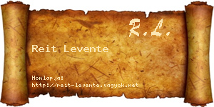 Reit Levente névjegykártya